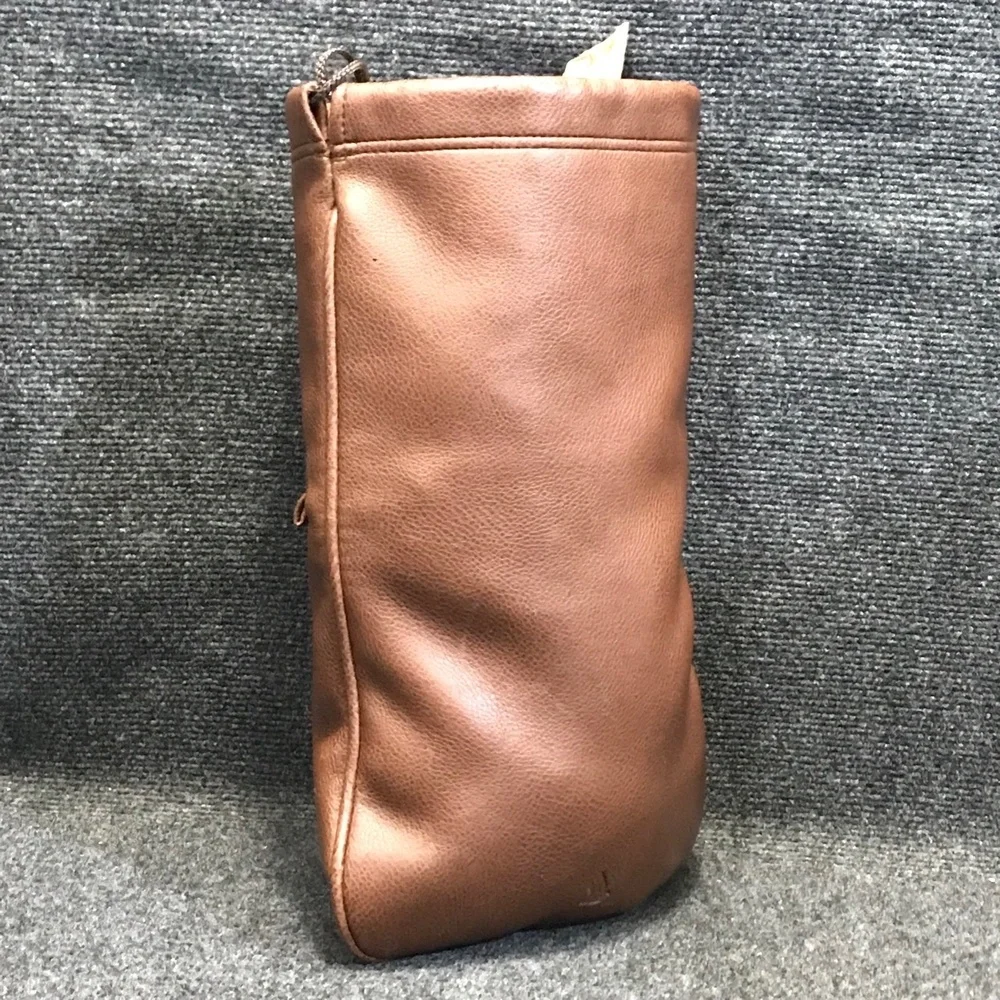 Braun Büffel Design Germany Brown Leather Shoe Bag Drawstring Pouch‎ Travel Bag